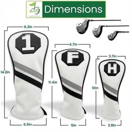 Golfclub headcovers in white (Set of three headcovers)