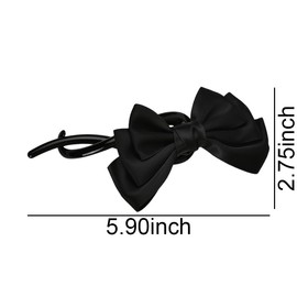 Twist Hair Clip Barrettes for Women Bow Hair Clip Pin for Thick Thin Hair Non Slip Shark Clips Strong Hold French Barrette for Teen Elegant Hair Accessories Decorations for Women Girls Black Hairclip