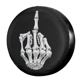 Delerain Spare Tire Cover Funny Finger Skull Wheel Covers Waterproof Dust-Proof UV Sun Universal Fit for Trailer RV SUV Truck and Many Vehicle (17 Inch for Diameter 31"-33")
