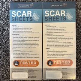 NUVADERMIS 2 Boxes -NUVADERMIS Premium Medical Grade Silicone Scar Sheets, Strips 8 Sheets