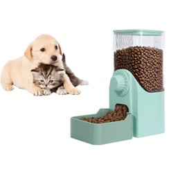 Hanging Automatic Pet Food Dispenser, 54oz Large Capacity Pet Feeder, Auto Gravity Cage Hanging Food Bowl for Small Dog Cat Rabbit Ferret Guinea Pig Hedgehog Chinchillas (Green)