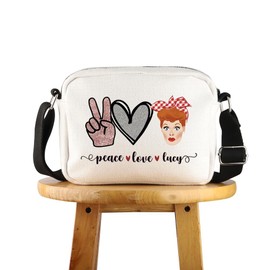 POFULL TV Show Inspired Gift Lucy Fans Gift Peace Love Lucy Crossbody Bag (love luc HCross CA)