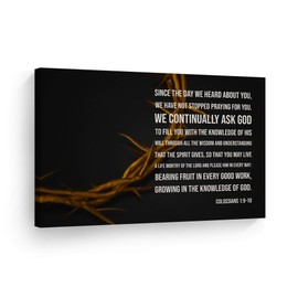 Smile Art Design Colossians 1:9-10 Bible Verses Canvas Print Scripture Wall Decor Jesus Lord God Christ Pray Religious Living Room Bedroom Christian Gift Home Decor - 8x12