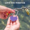 VeYocilk 50 PCS Love Lock Heart Padlock, Purple Single Heart