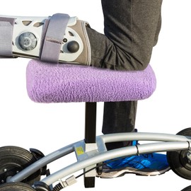 Breling Knee Scooter Pad Cover Faux Sheepskin Scooter Seat Cushion Memory Foam Knee Scooter Cushion Soft Plush Walker Seat Cover Universal Knee Scooter Accessories for Comfort During Injury (Purple)