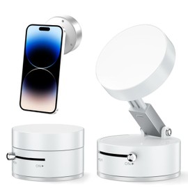 JIOOKEYU 2025 New Vacuum Magnetic Suction Phone Mount for Car,Adjustable Foldable Portable Suction Cup Phone Mount,360 Degree Rotation Universal Car Phone Holder Magnetic for All Phones (White)