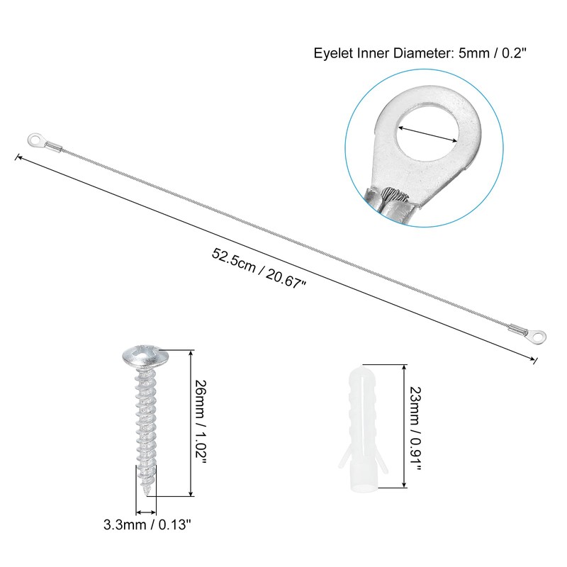 PATIKIL Cabinet Door Restraint Kit 1.5mm x 50cm, 4 Pack