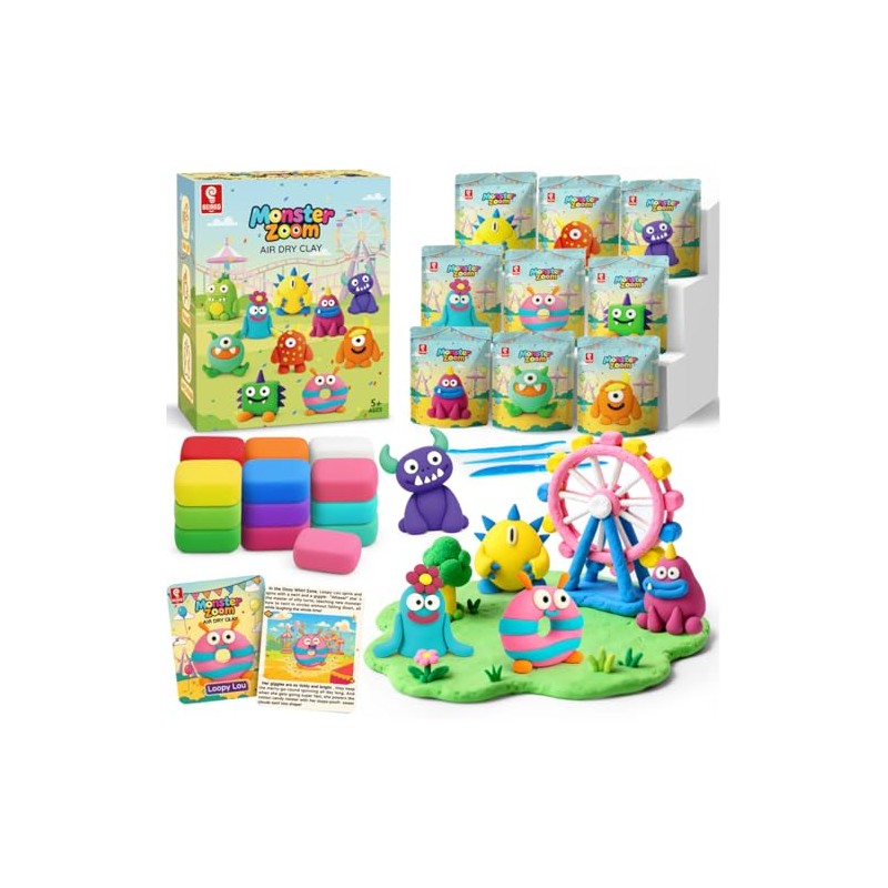 BEIREG Monster Zoom Air Dry Clay Kit - 10 Monster