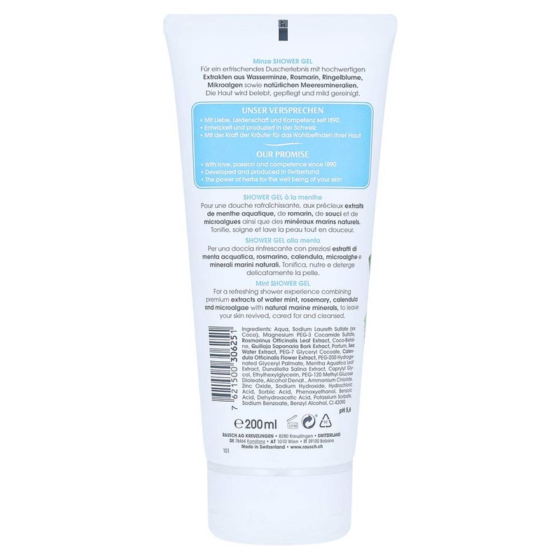 Rausch Mint Shower Gel Cleans Mildly, Antibacterial and Moisturises, Pack