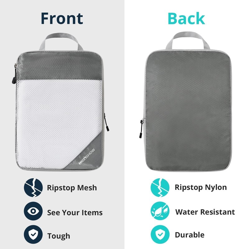NICOSHOW 6 Set Compression Packing Cubes, Packing Cubes Travel Organizer,