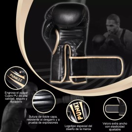 PUNKZZ Guantes De Box Punkzz Para Kickboxing,strap Velcro, 8 - 18oz