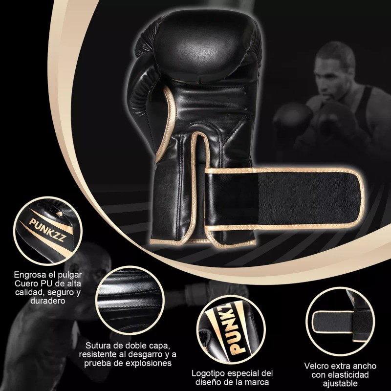 PUNKZZ Guantes De Box Punkzz Para Kickboxing,strap Velcro, 8 -