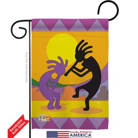 Kokopelli Garden Flag Set Wall Holder Country Living Southwest Desert Cactus Succulent Particular Area Small Decorative Gift Yard House Banner Double-Sided Made In USA 13 X 18.5