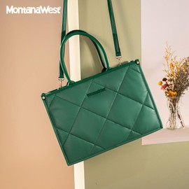 Montana West Oversize Puffy Handbag for Women Top Handle Quilted Designer Satchel Christmas Gift JL-MWC-213GN