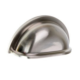 South Main Hardware SH-3880-SN-10 10-Pack, Traditional Bin Cup Drawer Handle Pull, 3" Center, 3.4" Length, Flat Black Finish, Satin Nickel, 10 Piece