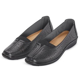 Collections Etc Stylish Slip-On Comfort Shoes with Padded Insoles Black