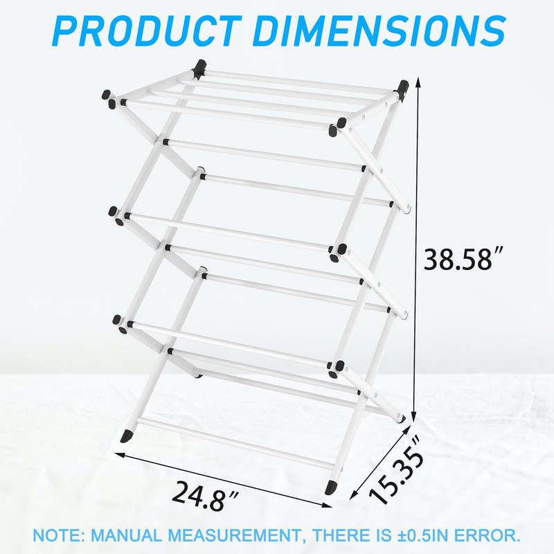 FKUO Household Indoor Folding Clothes Drying Rack, Dry Laundry and