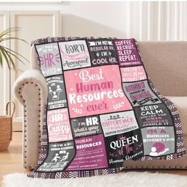 Human Resources Gifts, HR Blanket, HR Gifts for Women Men, Human Resources Professional Day Gifts for Coworkers Retirement Gift, Soft Throw Blanket