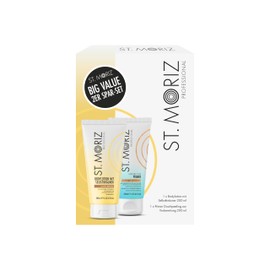 St. Moriz Professional Self-Tanner Gift Set of 2 – Restorative Body Lotion 200 ml + Preparatory Exfoliating Shower 200 ml