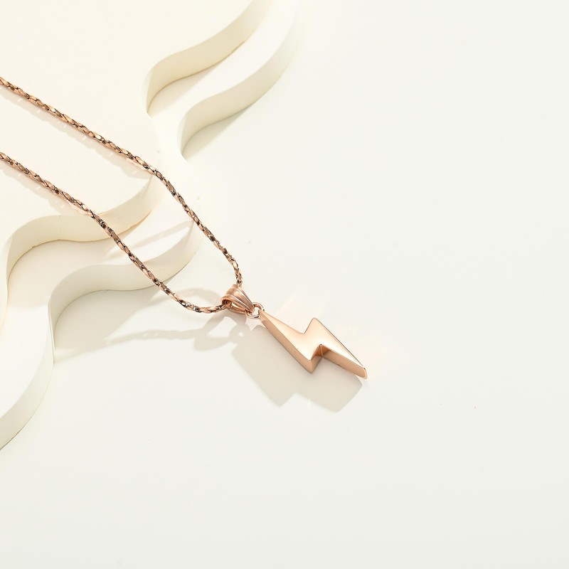 QGJNSGC Lightning Bolt Urn Necklaces for Ashes Thunderbolt Cremation Jewelry