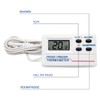 Cherjoury LCD Fridge Freezer Thermometer Digital Refrigerator Thermometer with 2