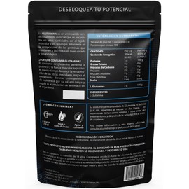 Glutamina Micronizada en Polvo 500g 100 servicios - FT Pure Glutamina 100% Pura - Post Entreno para Recuperación Muscular - Sin Saborizantes, Sin excipientes.