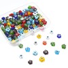 Stiesy 128Pcs Flower Beads Millefiori Lampwork Glass Bead Evil Eye