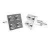 Chrome Silver Colour Cufflinks Handmade with Building Bricks plates *