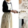 Cooking Apron Flower Embroidery Waterproof Wear Resistant Baking Apron for