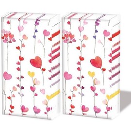 20 Individual Handkerchiefs Love Colourful Heart Line 2 Packs of 10 Individual Paper Handkerchiefs Printed as Gift