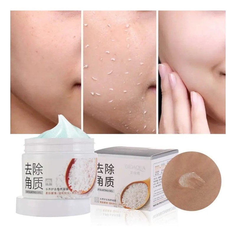 Bioaqua Exfoliante Facial de Arroz con Ácido Hialurónico, Ilumina y