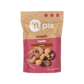 Yupik Mixed Maple Nuts, 5.5 Oz, Gluten-Free Snack, Kosher, Non-GMO, Maple Glazed Nuts, With Pure Maple Syrup, Dry Roasted Almonds, Cashews, Pecans, Hazelnuts, Cozy Cinnamon Flavored Snack