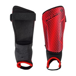 Vizari Matera Soccer Shin Guards with Adjustable Straps for Adult & Kids - Red/Black, X-Small, Lightweight & Durable Football Shin Pads with Ankle Protection
