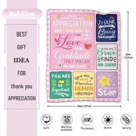 Nahjiiem Thank You Gifts for Women, Appreciation Gifts for Women Friend, Employee Coworkers Appreciation Thank You Gifts, Thank You for Being Awesome Heartwarming Throw Blanket 50"x60"