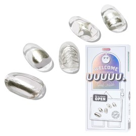 UUUUU. Semi Cured Gel Nail Strips - [Planet], UV Nail Stickers Compatible with All Nail Lamps, U-Curve for Perfect Fit, Includes 2 Prep Pads, Nail File, and Wood Stick