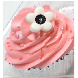 Cakesupplyshop Item#788i - 12pack Wedding Birthday Blossom Flower Edible Cupcake Desert Icing Decoration Toppers with Shimmering Pearls (Black Pearl)