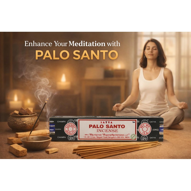 Rushant Sandal Saffron Dhoop Sticks with Satya Palo Santo Incense
