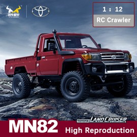 Skymaker MN82 RC Crawler 1/12 RC Truck 4x4 Toyota LC79 Remote Control Car 2.4GHz Off Road RC Car with Metal Drive Shaft & Two 1500mAh Battery RTR Vehicle for RC Hobby Adult Red