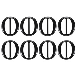 PATIKIL 2" Scarf Ring Clip, 8 Pcs Resin Oval T-Shirt Clip Fashion Ring Scarves Clasp Buckle Tie Circle Clip for Women Silk Clothing Decoration, Black