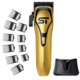Supreme Trimmer Darkstar 72 Clipper w/DLC Blades | 180 Min Run Time, 9000 RPM Hair Clipper | Low Noise Magnetic Vector Motor, Professional Barber Clipper | STC72 Gold