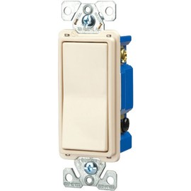 EATON Wiring 7504LA 15-Amp 120/277-volt Standard Grade 4-Way Decorator Switch with Back, Push and Side Wiring, Light Almond