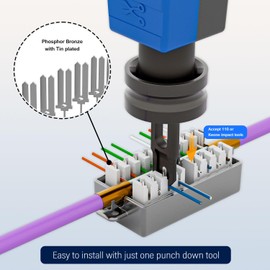 FGB Cat6 Junction Box, Shielded Punch Down Junction Box Type for RJ45 Cat6/Cat5E/Cat5 Ethernet Cables, 2-Pack