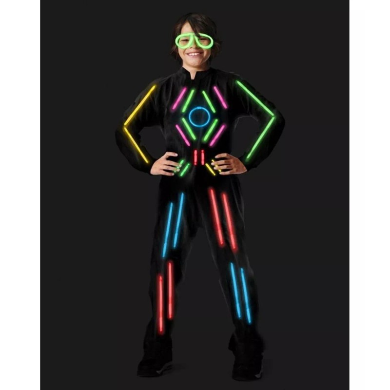 Lecute Traje Glow Neon Luminoso Fiesta Fluorescente Antro Disfraz