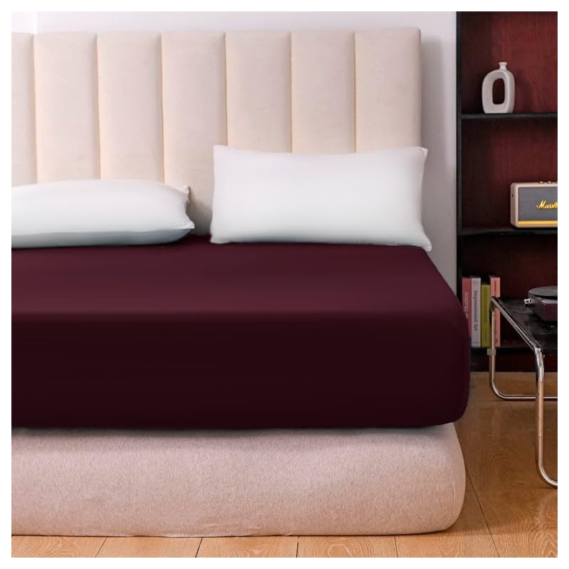 Prime Linens Extra Deep 30Cm Plain Fitted Sheet, Elastic Pocket