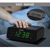 Alarm Clock with AM/FM Radio, 4-Level Dimmer, Snooze, Dual Alarms,