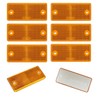 6 x Yellow Reflectors Rear Reflector Reflective Cat Eyes Rectangular