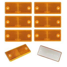 6 x Yellow Reflectors Rear Reflector Reflective Cat Eyes Rectangular Rear Light Trailer Truck Car Caravan Orange 90 mm x 40 mm E20 E-Approved