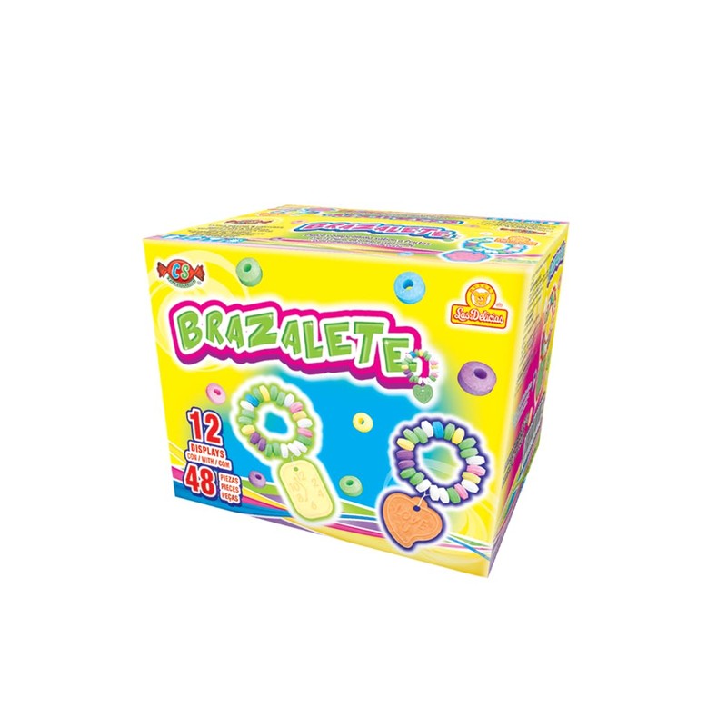 Brazalete 48 piezas, Dulce Comprimido Sabor Frutales en forma de