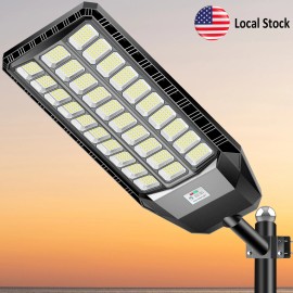 Outdoor Solar LED Street Lighting US Warehouse Supply High Efficiency LED with Intelligent Sensor for Off Grid ApplicationsEmitting Color: White, Lamp Power(W): LA078, Battery Capacity: 25000mAh