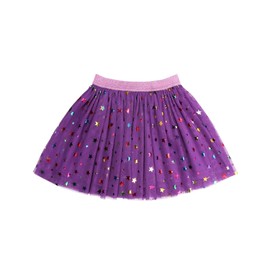 DaniChins Girl's Tutu Tulle Sparkle Skirt and Basic Cotton Leggings Set, Purple, 12